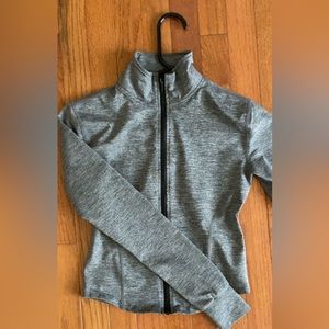 Athletic workout jacket zip up with thumb holes